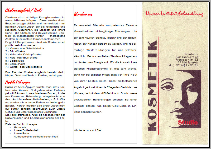 Flyerdesign Im Faltformat Am Beispiel Eines Kosmetikstudios Indesign Tutorials De