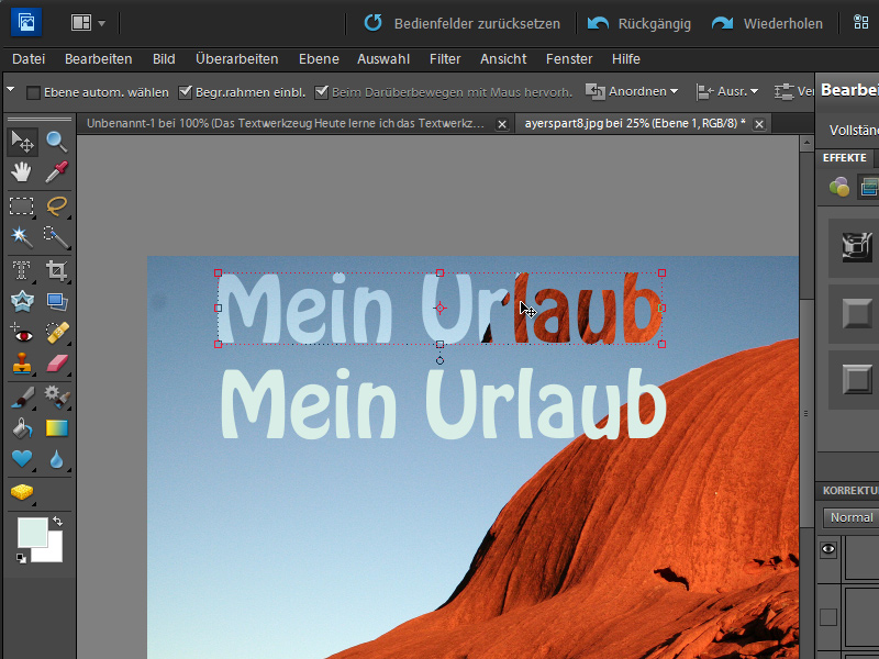 Texte Erstellen Und Bearbeiten Photoshop Elements Tutorials De