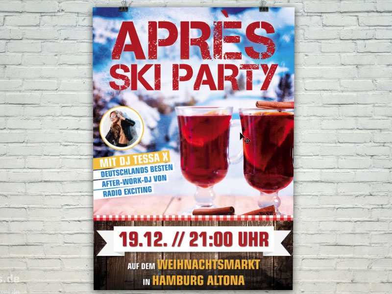 Gestaltung Eines Plakats Din Einseitig Bedruckt Apres Ski Party Indesign Tutorials De