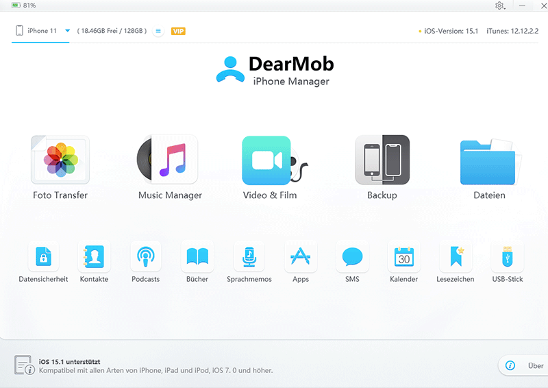 Screenshot DearMob iPhone Manager