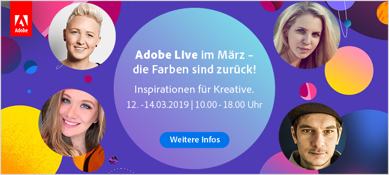 Adobe Live im März – die Farben sind zurück! (12.–14. März) Adobe Live im März – die Farben sind zurück! (12.–14. März)