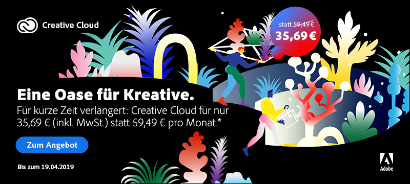 Lasst eure Kreativität wachsen: 40 % Rabatt auf Creative Cloud Lasst eure Kreativität wachsen: 40 % Rabatt auf Creative Cloud