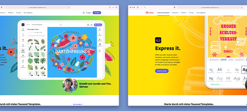 Adobe Creative Cloud Express – kostenloses Einsteiger-Tool direkt im Browser und per App