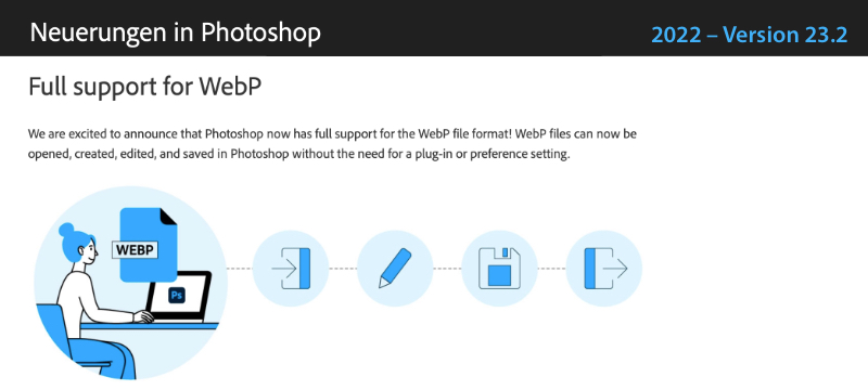webP in Photoshop 23.2
