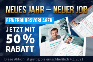 50 % Rabatt auf Bewerbungsvorlagen 50 % Rabatt auf Bewerbungsvorlagen